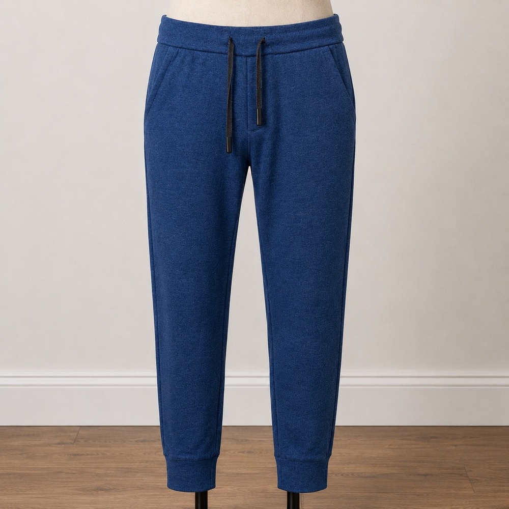 Bonobos‎ Mens Jogger Pants Blue Heathered Knit Drawstring Regular Medium M
